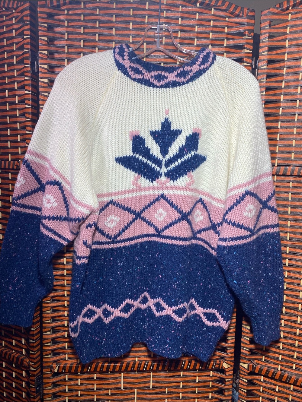 Vintage F.A.B.E. Nordic Fair Isle Knit Sweater Women’s Medium